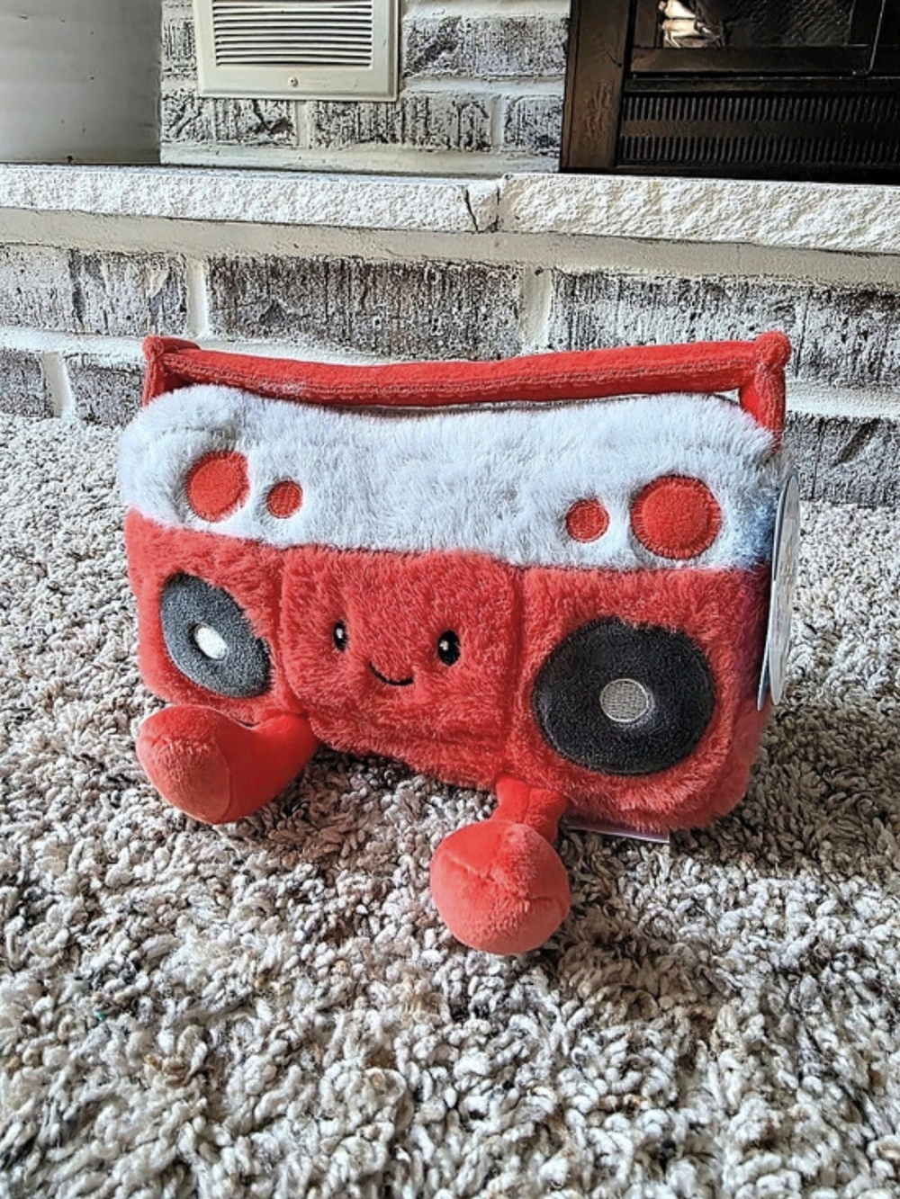 Giggle Scape Plush Vintage Radio  Red Gray NWT